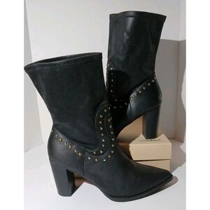 Oasis Society California Studded Black Boots 3.5'‎ Heel Women's Size 10 #1292